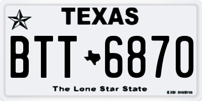 TX license plate BTT6870