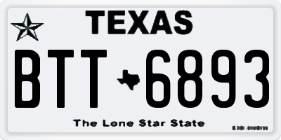 TX license plate BTT6893