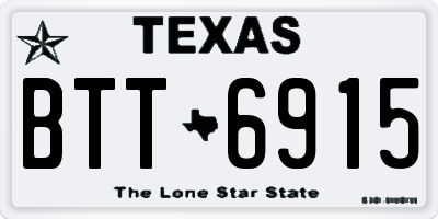 TX license plate BTT6915