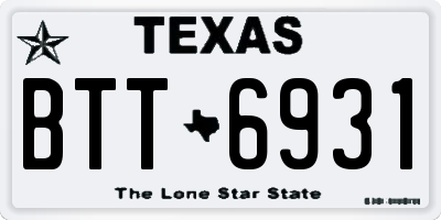TX license plate BTT6931