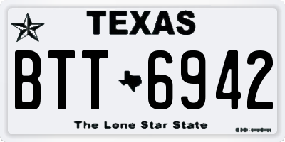 TX license plate BTT6942