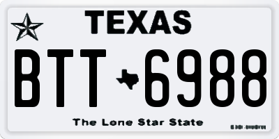 TX license plate BTT6988