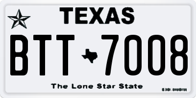 TX license plate BTT7008