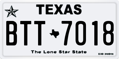 TX license plate BTT7018