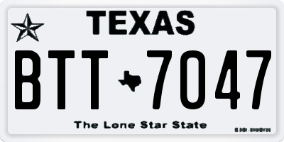 TX license plate BTT7047