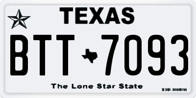 TX license plate BTT7093