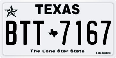 TX license plate BTT7167
