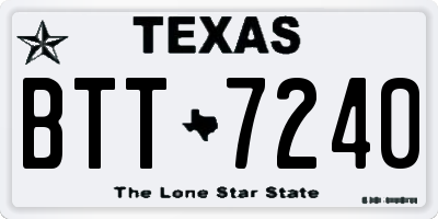 TX license plate BTT7240
