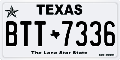TX license plate BTT7336