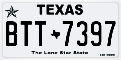 TX license plate BTT7397