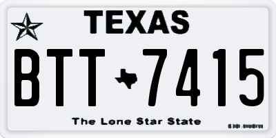 TX license plate BTT7415