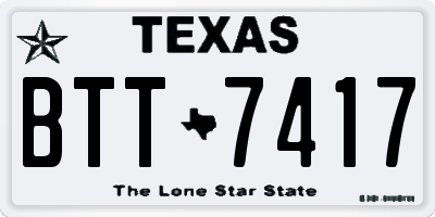TX license plate BTT7417