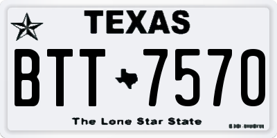 TX license plate BTT7570