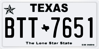 TX license plate BTT7651