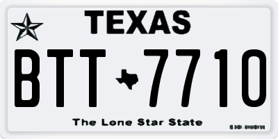 TX license plate BTT7710