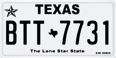 TX license plate BTT7731