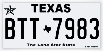 TX license plate BTT7983