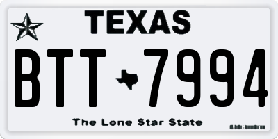 TX license plate BTT7994
