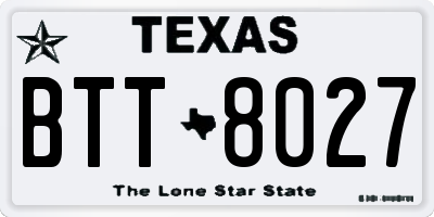 TX license plate BTT8027
