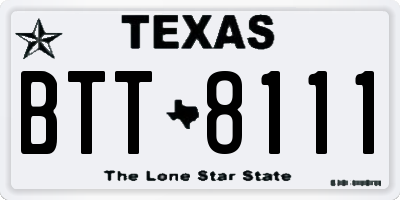 TX license plate BTT8111