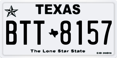 TX license plate BTT8157