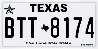 TX license plate BTT8174