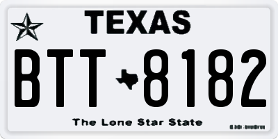 TX license plate BTT8182