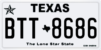 TX license plate BTT8686
