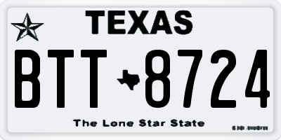 TX license plate BTT8724
