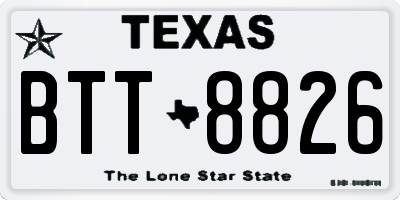 TX license plate BTT8826