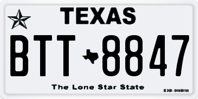 TX license plate BTT8847