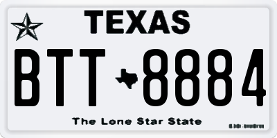 TX license plate BTT8884