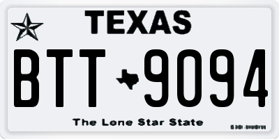 TX license plate BTT9094