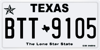 TX license plate BTT9105