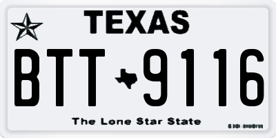 TX license plate BTT9116