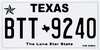 TX license plate BTT9240