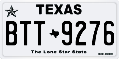 TX license plate BTT9276