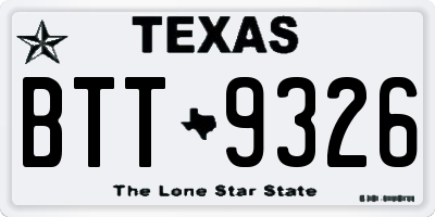 TX license plate BTT9326