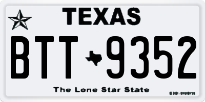 TX license plate BTT9352