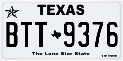 TX license plate BTT9376