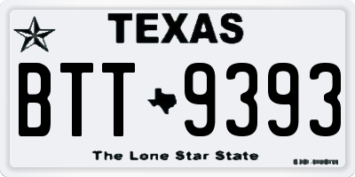TX license plate BTT9393