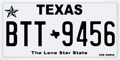 TX license plate BTT9456