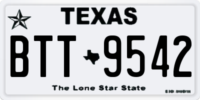 TX license plate BTT9542
