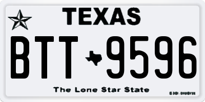 TX license plate BTT9596