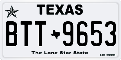 TX license plate BTT9653