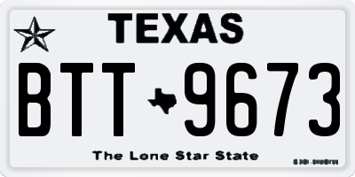 TX license plate BTT9673