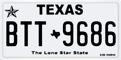 TX license plate BTT9686