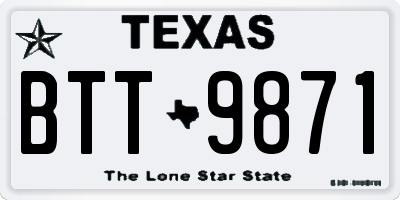 TX license plate BTT9871