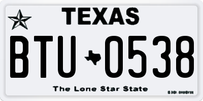 TX license plate BTU0538