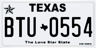 TX license plate BTU0554